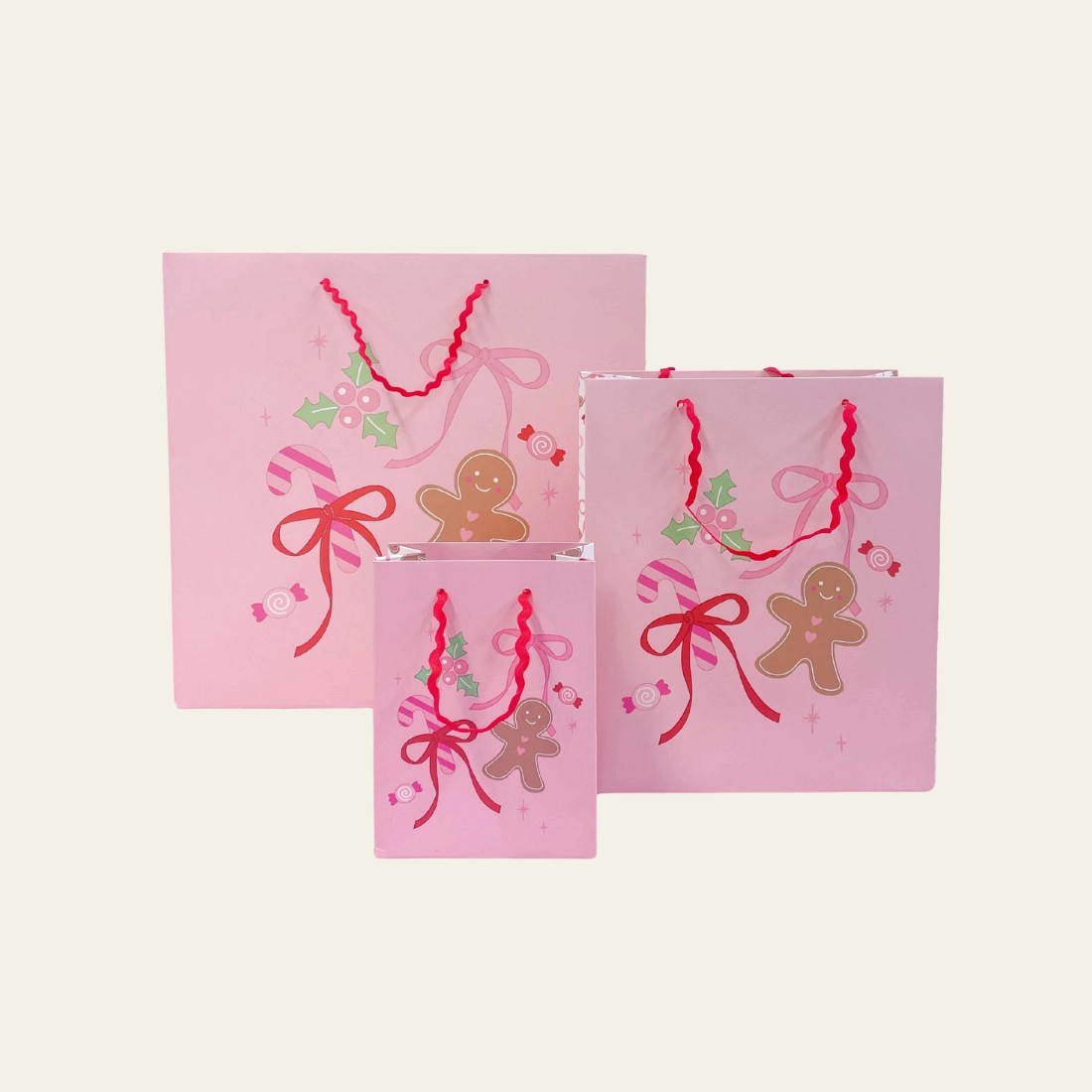 Pink Christmas Gift Bags - Hot Custom Boxes