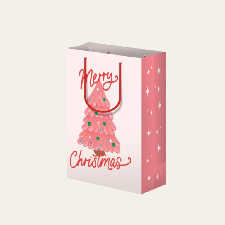 Pink Christmas Gift Bags - Hot Custom Boxes