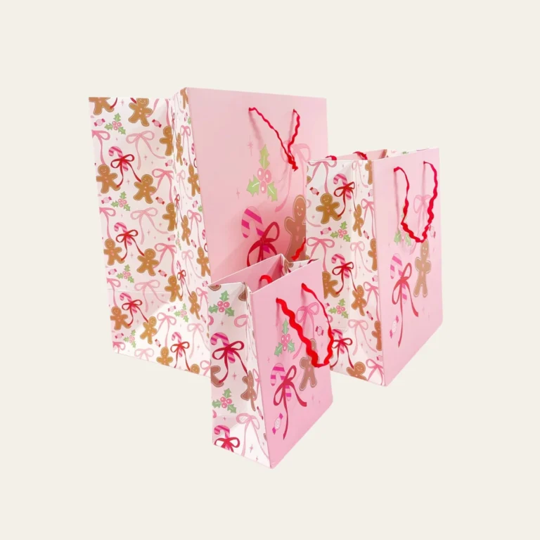 Pink Christmas Gift Bags - Hot Custom Boxes