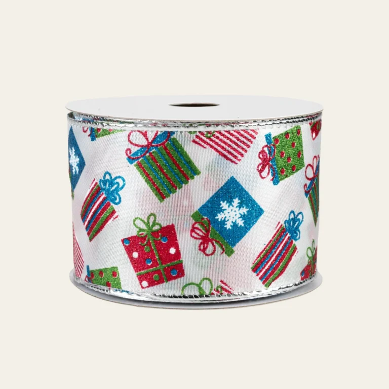 Patterned Glitter Christmas Ribbon - Hot Custom Boxes