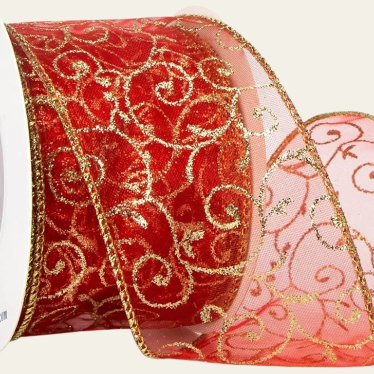Patterned Glitter Christmas Ribbon - Hot Custom Boxes