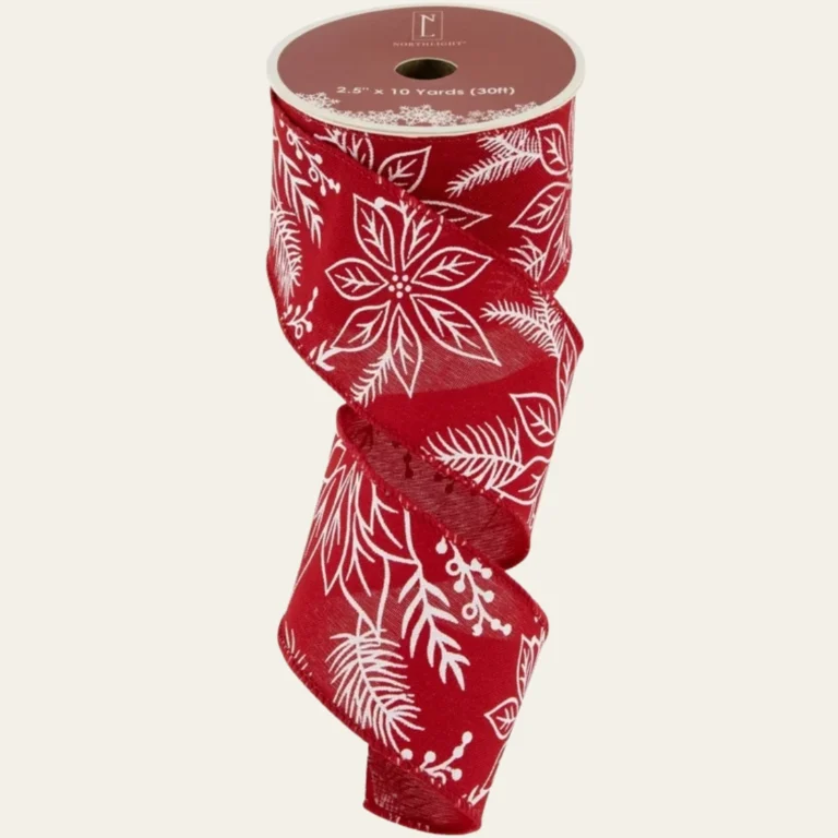 Floral Christmas Ribbon - Hot Custom Boxes