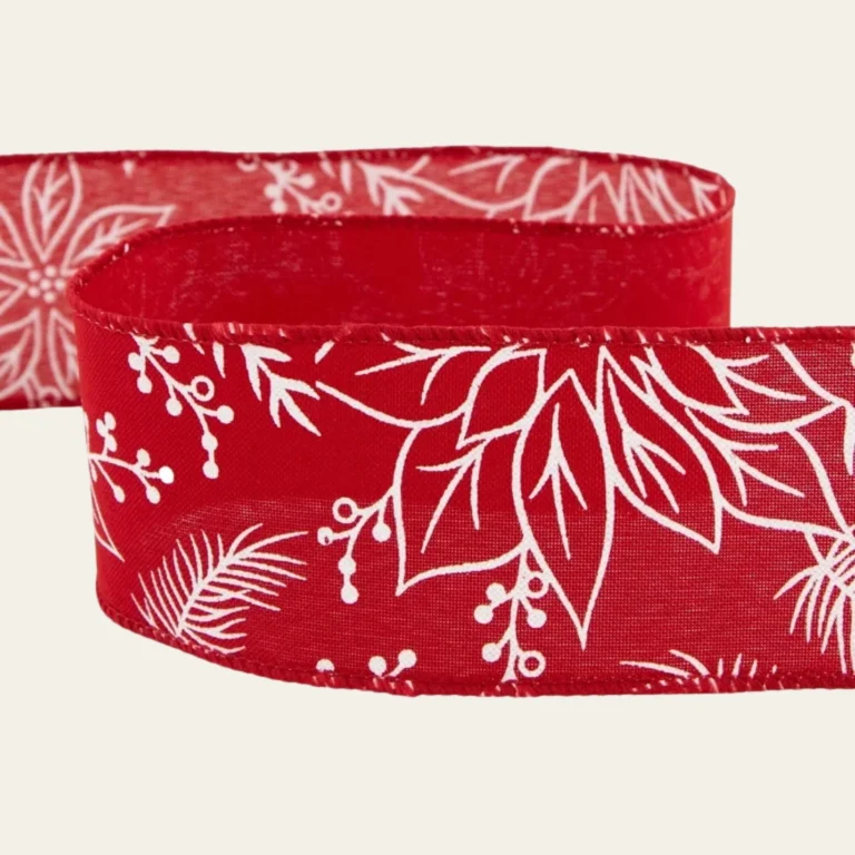 Floral Christmas Ribbon - Hot Custom Boxes