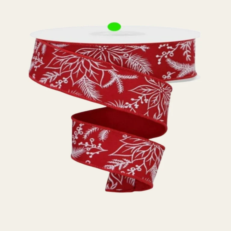 Floral Christmas Ribbon - Hot Custom Boxes