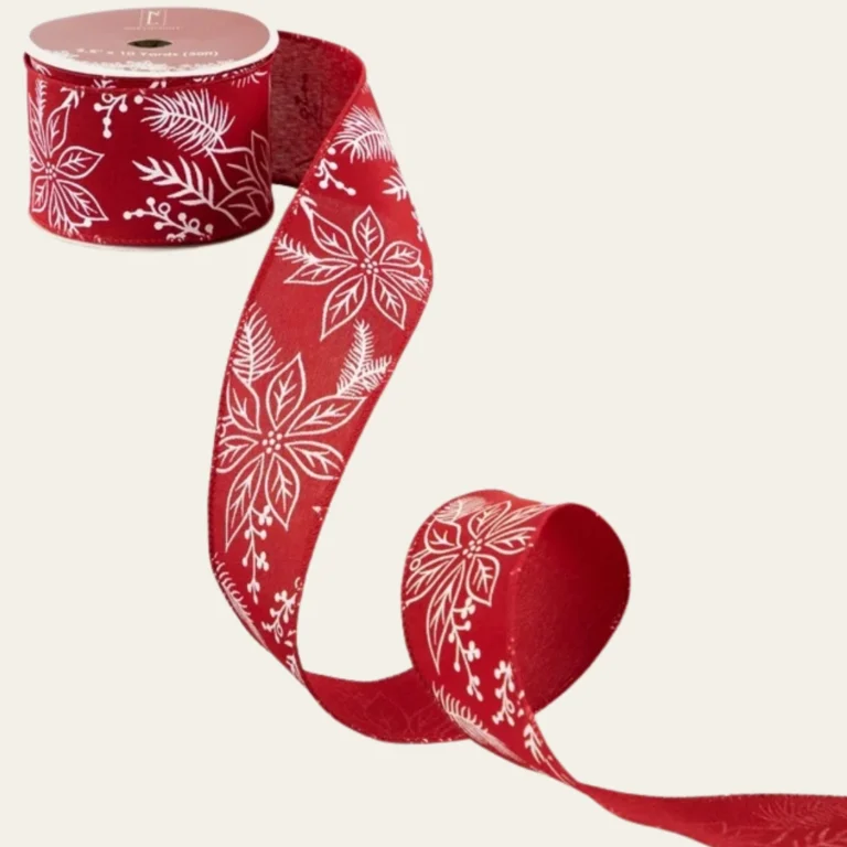 Floral Christmas Ribbon - Hot Custom Boxes