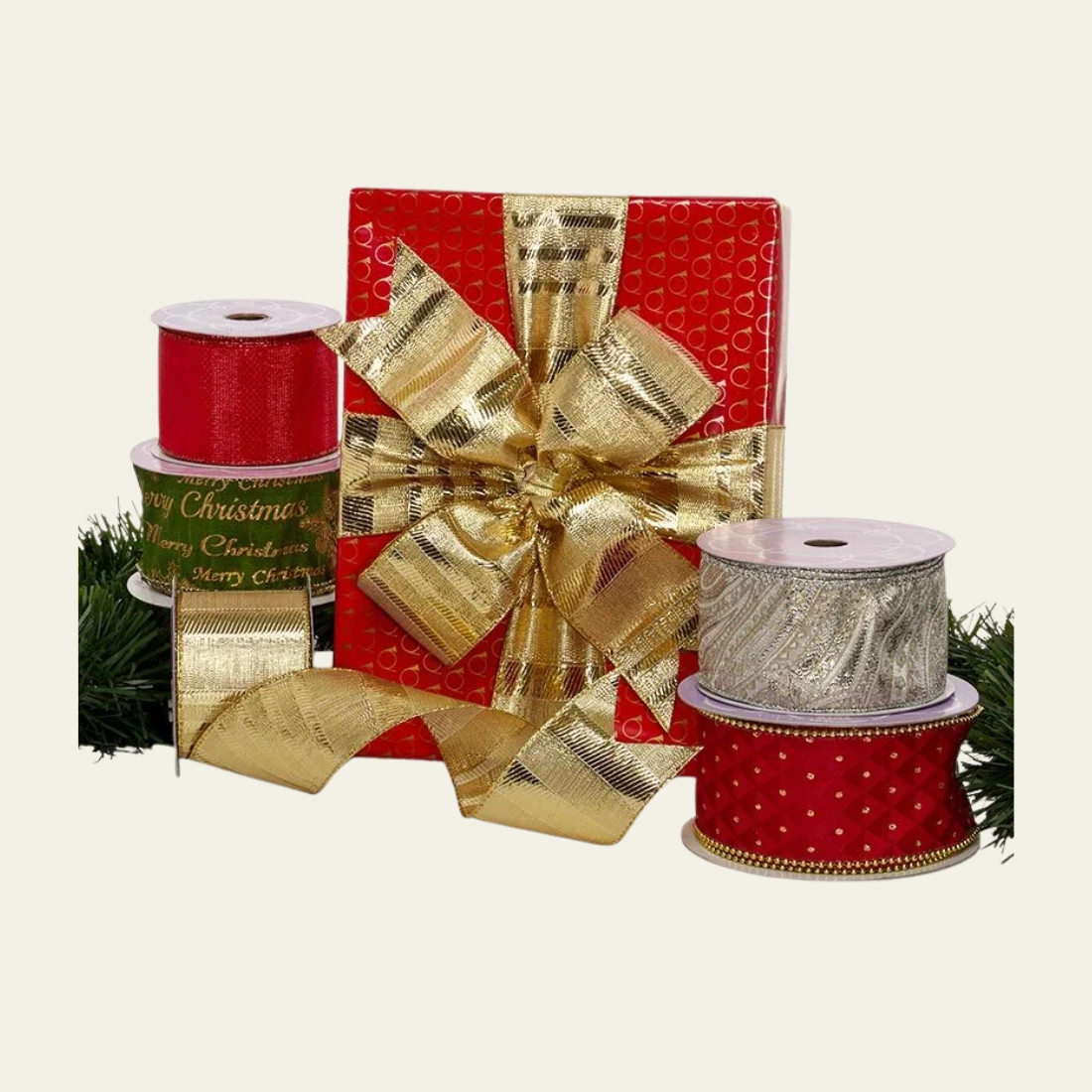 Metallic Christmas Ribbon - Hot Custom Boxes