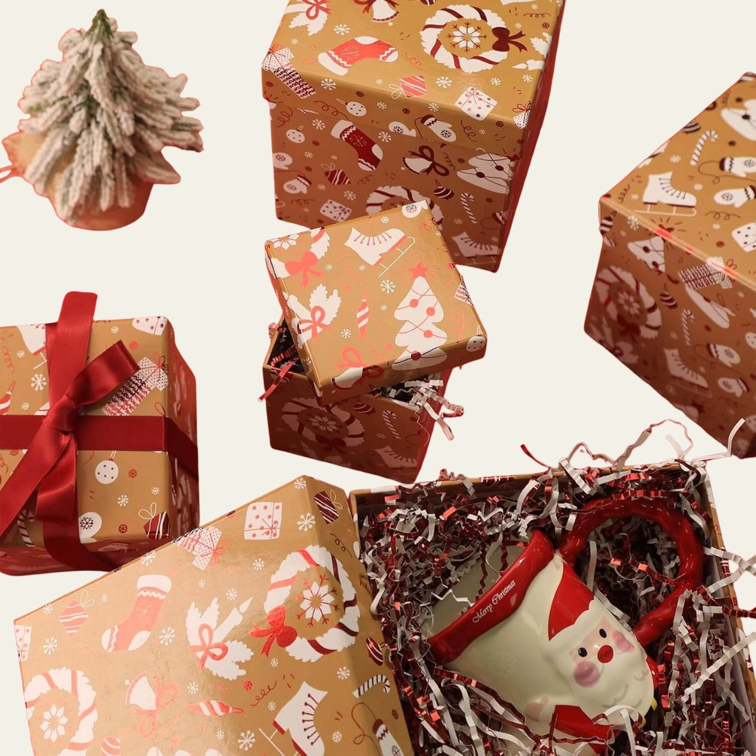 Brown Christmas Gift Boxes - Hot Custom Boxes