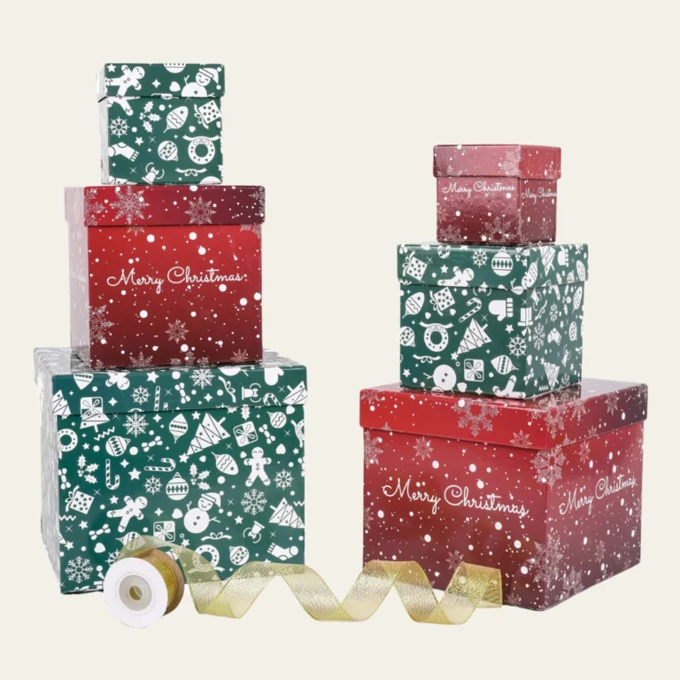 Square Nesting Christmas Boxes - Hot Custom Boxes