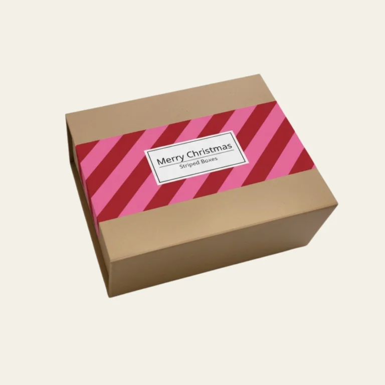 Merry Christmas Striped Boxes - Hot Custom Boxes