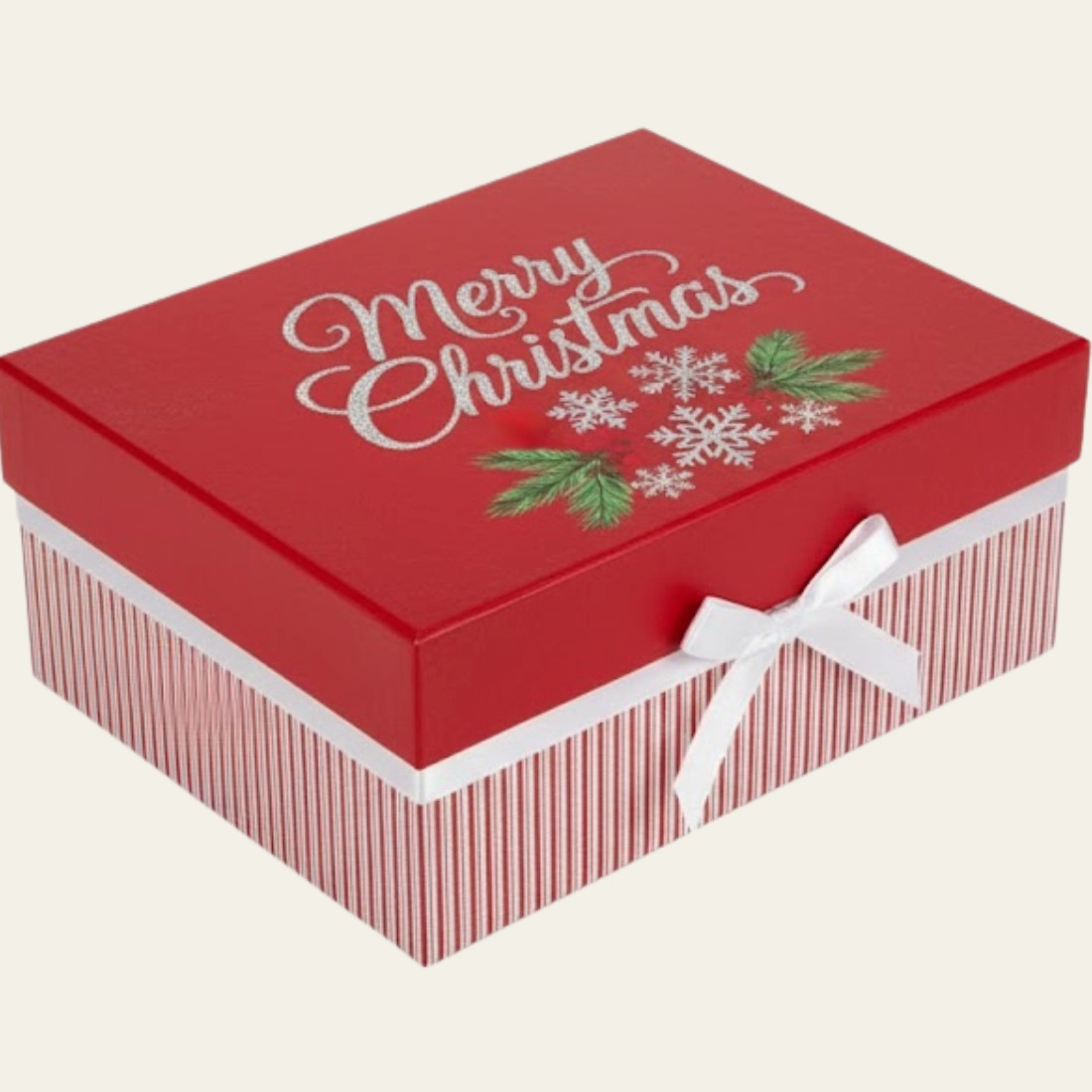 Merry Christmas Striped Boxes - Hot Custom Boxes