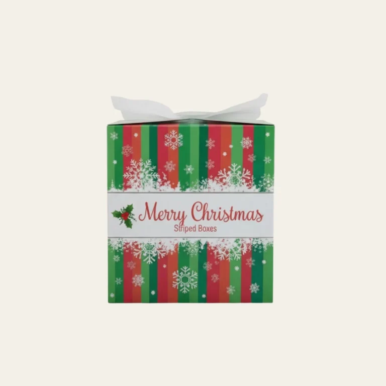 Merry Christmas Striped Boxes - Hot Custom Boxes