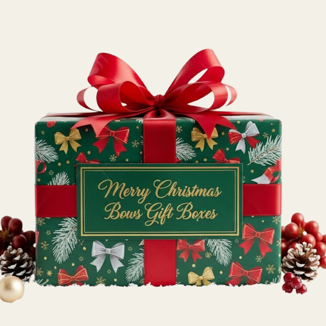 Merry Christmas Bows Gift Boxes - Hot Custom Boxes