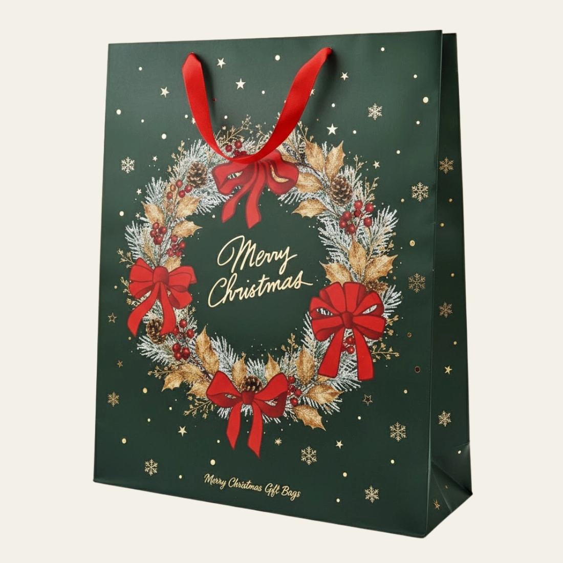 Merry Christmas Gift Bags - Hot Custom Boxes
