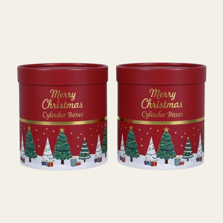 Merry Christmas Trees Cylinder Boxes - Hot Custom Boxes