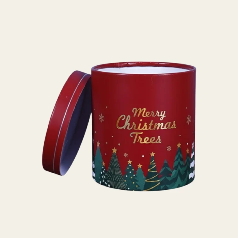Merry Christmas Trees Cylinder Boxes - Hot Custom Boxes
