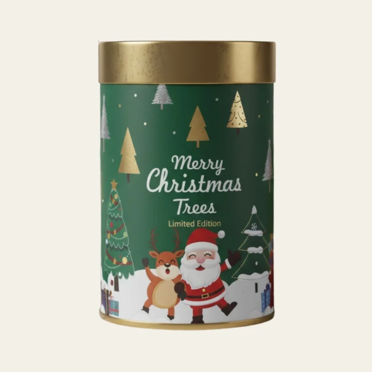 Merry Christmas Trees Cylinder Boxes - Hot Custom Boxes