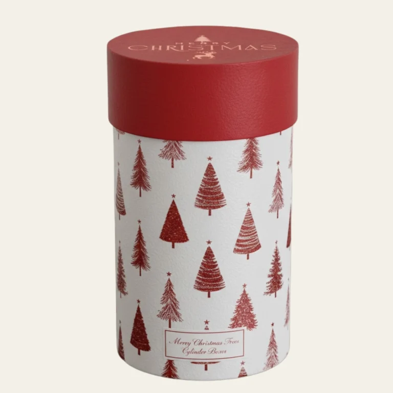 Merry Christmas Trees Cylinder Boxes - Hot Custom Boxes