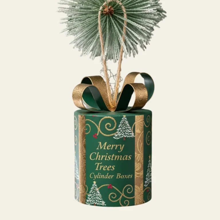 Merry Christmas Trees Cylinder Boxes - Hot Custom Boxes