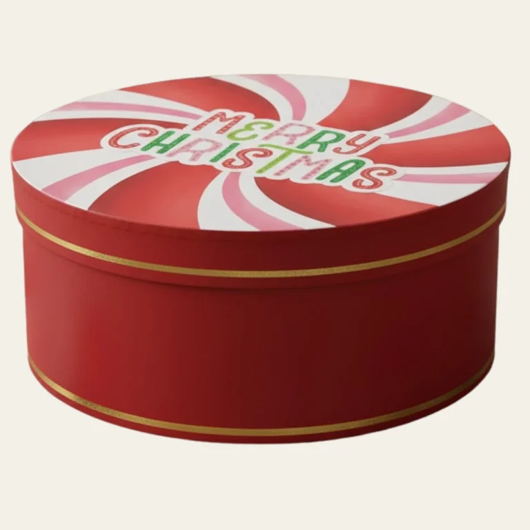 Merry Christmas Striped Round Gift Boxes - Hot Custom Boxes