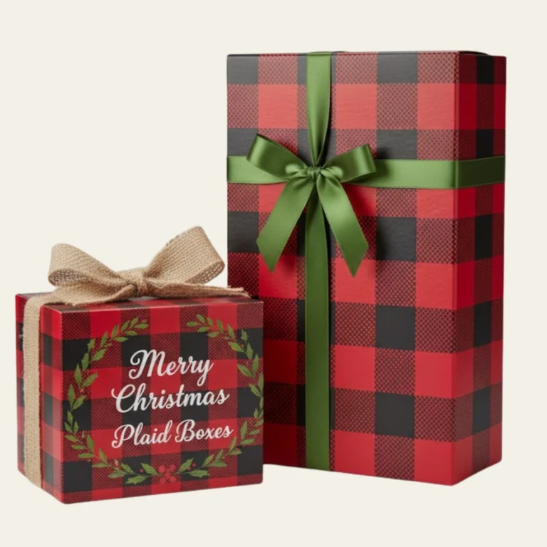 Merry Christmas Plaid Boxes - Hot Custom Boxes