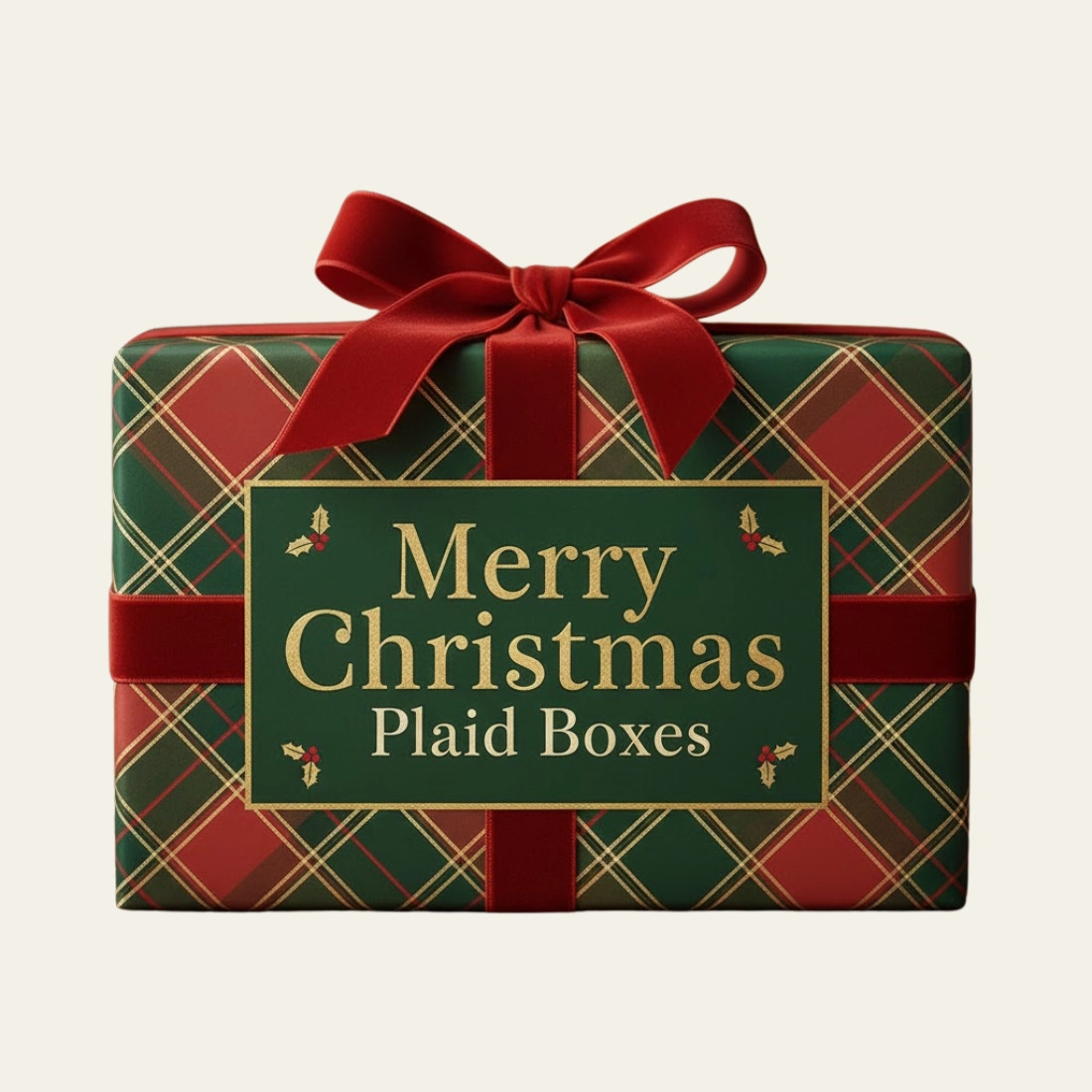 Merry Christmas Plaid Boxes - Hot Custom Boxes