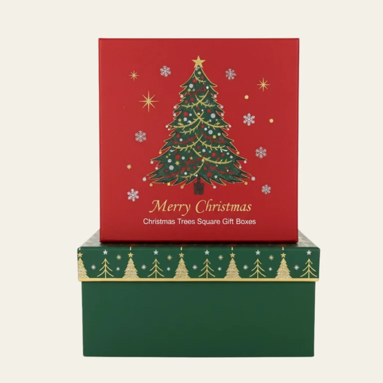 Christmas Trees Square Gift Boxes - Hot Custom Boxes