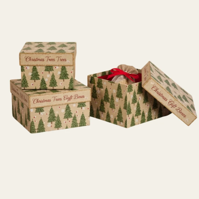 Christmas Trees Square Gift Boxes - Hot Custom Boxes