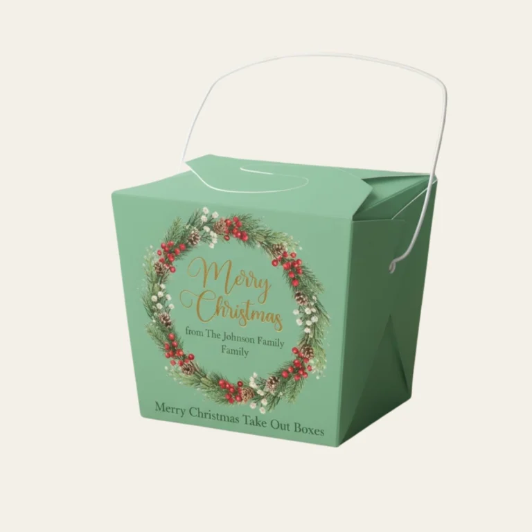 Merry Christmas Take Out Boxes - Hot Custom Boxes