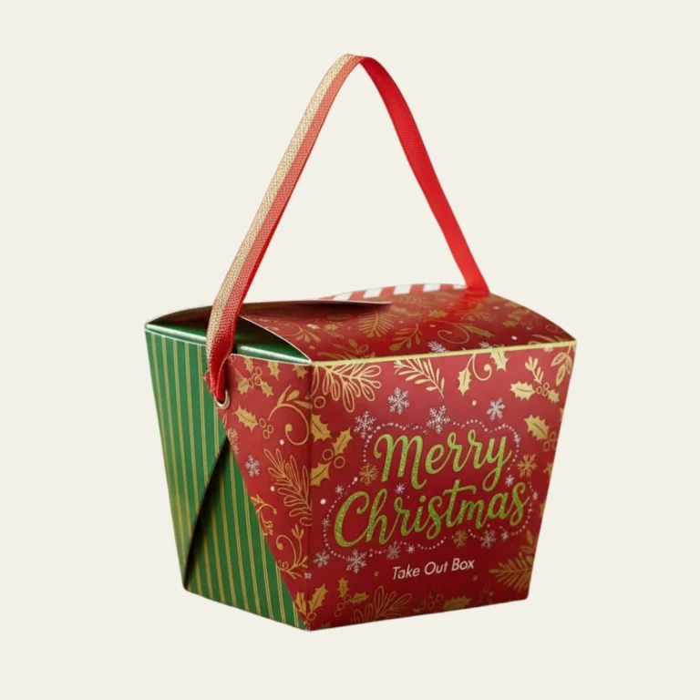 Merry Christmas Take Out Boxes - Hot Custom Boxes