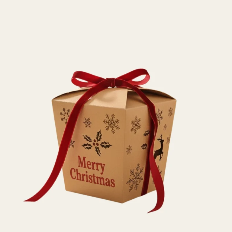 Merry Christmas Kraft Take Out Boxes - Hot Custom Boxes