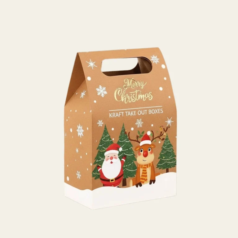 Merry Christmas Kraft Take Out Boxes - Hot Custom Boxes