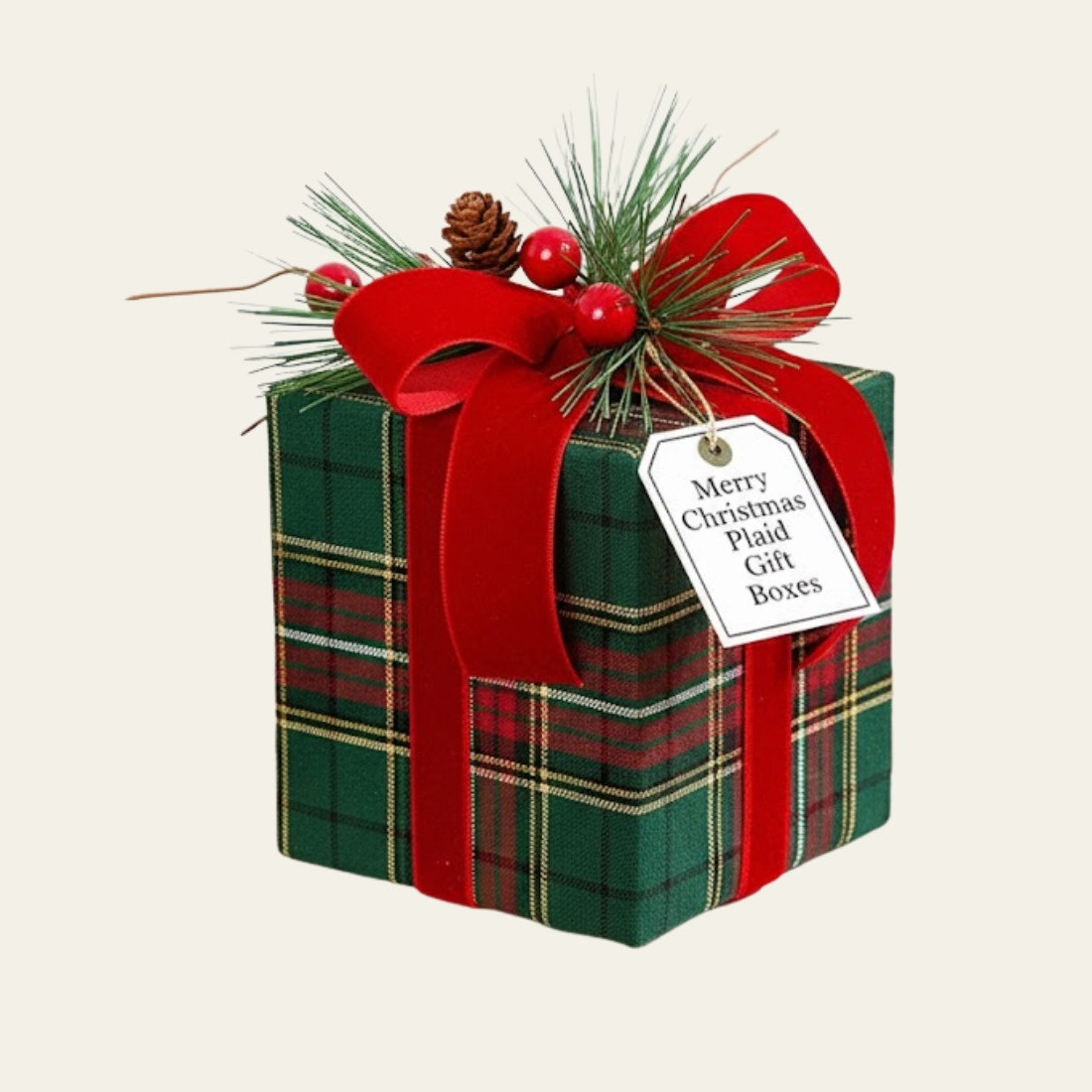 Merry Christmas Plaid Gift Boxes - Hot Custom Boxes