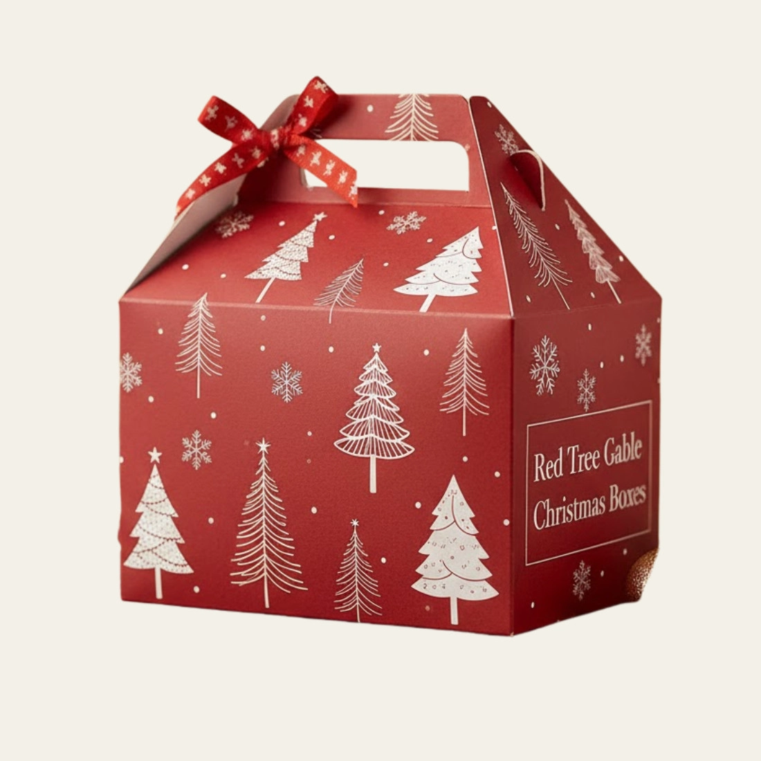 Red Tree Gable Christmas Boxes - Hot Custom Boxes