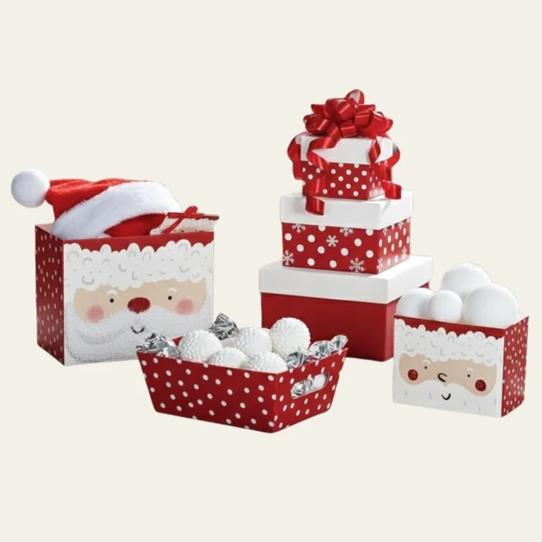 Santa Clause &amp; Polka Dot Christmas Gift Boxes - Hot Custom Boxes