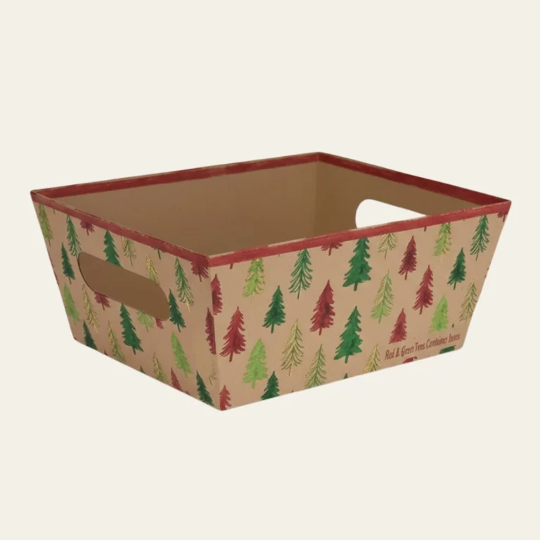 Red &amp; Green Christmas Trees Container - Hot Custom Boxes