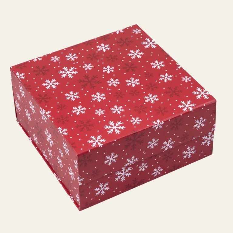 Red &amp; Silver Snowflake Gift Boxes - Hot Custom Boxes