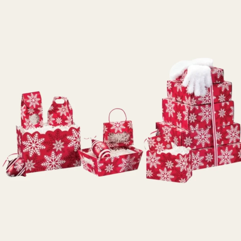 Red &amp; Silver Snowflake Gift Boxes - Hot Custom Boxes