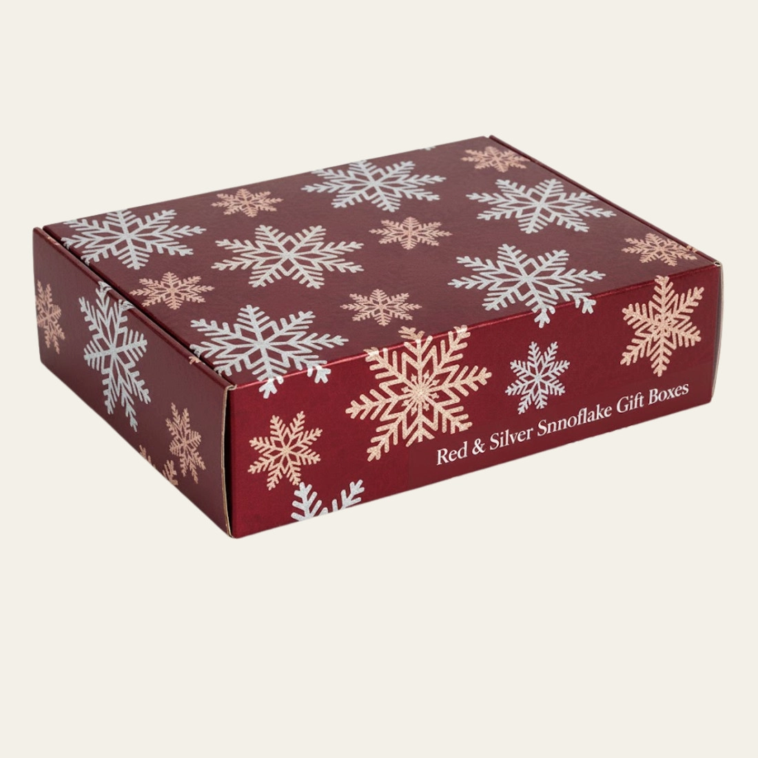 Red & Silver Snowflake Gift Boxes - Hot Custom Boxes
