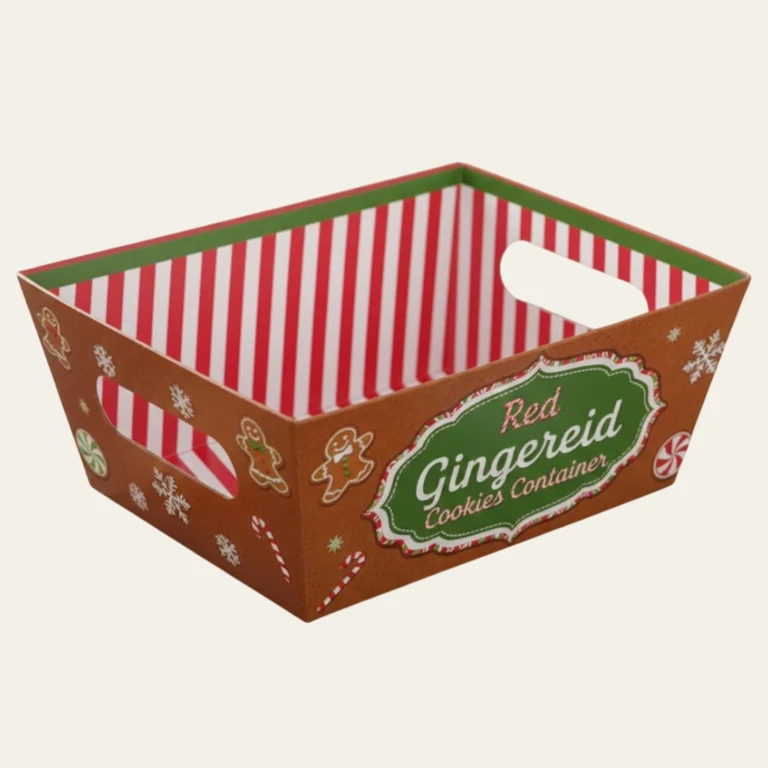 Red Gingerbread Cookies Christmas Container - Hot Custom Boxes