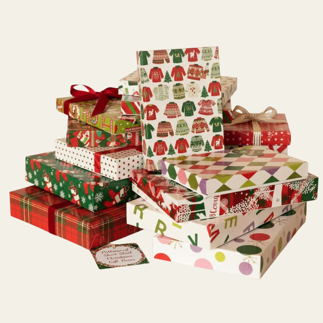 Patterned Shirt Christmas Gift Boxes - Hot Custom Boxes