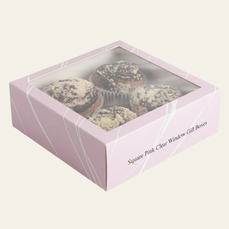 Square Pink Clear Window Gift Boxes - Hot Custom Boxes