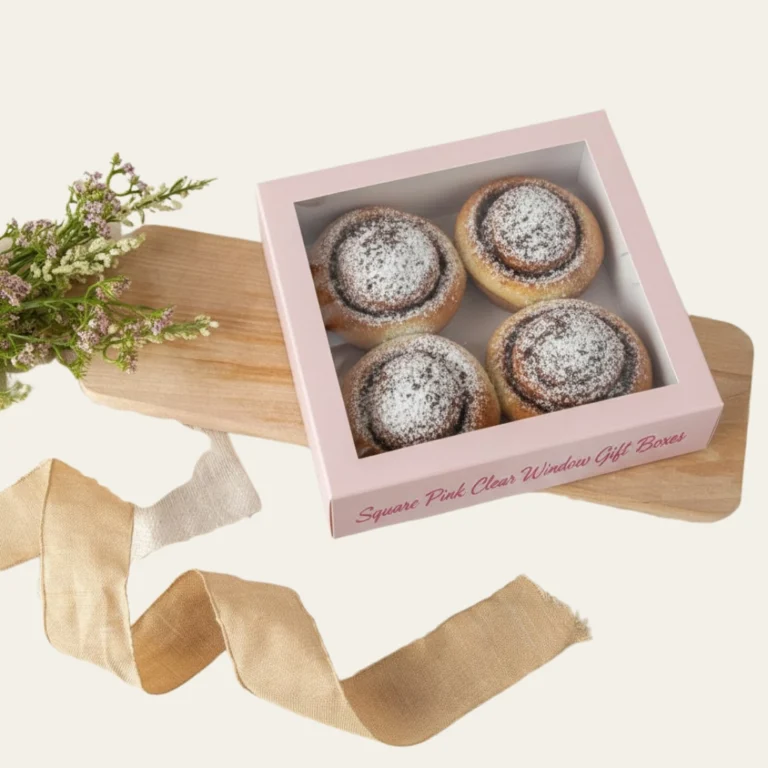 Square Pink Clear Window Gift Boxes - Hot Custom Boxes