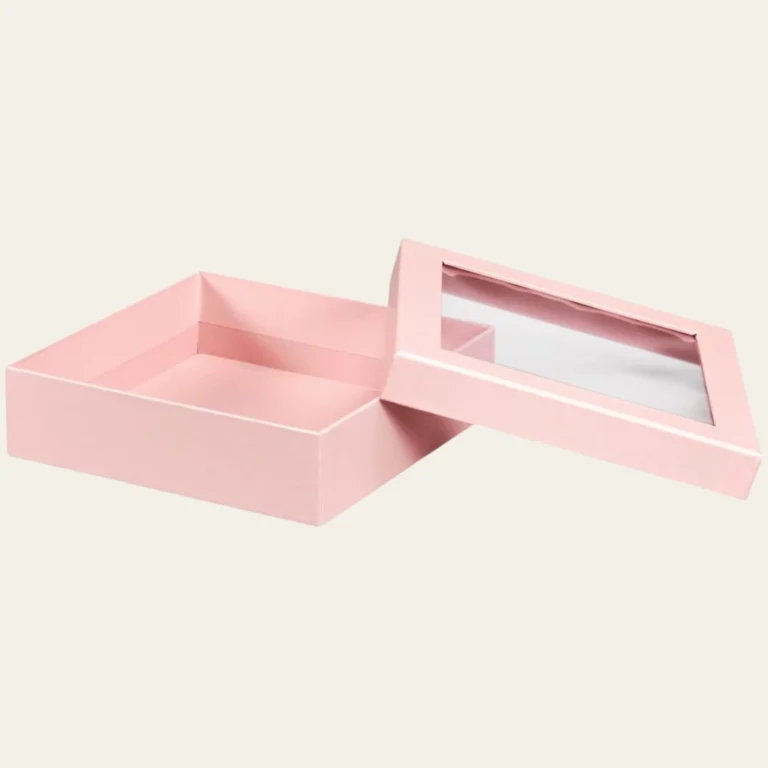 Square Pink Clear Window Gift Boxes - Hot Custom Boxes