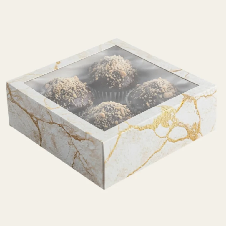 Square Gold Clear Window Gift Boxes - Hot Custom Boxes