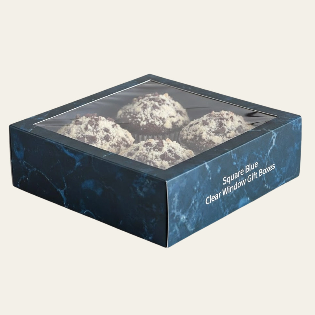 Square Blue Clear Window Gift Boxes - Hot Custom Boxes
