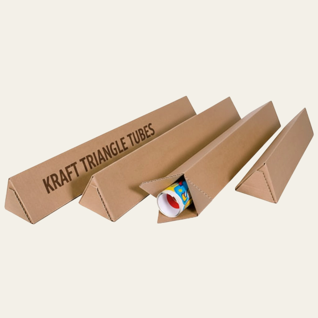 Kraft Triangle Tubes - Hot Custom Boxes