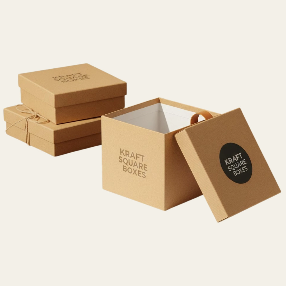 Kraft Square Boxes - Hot Custom Boxes