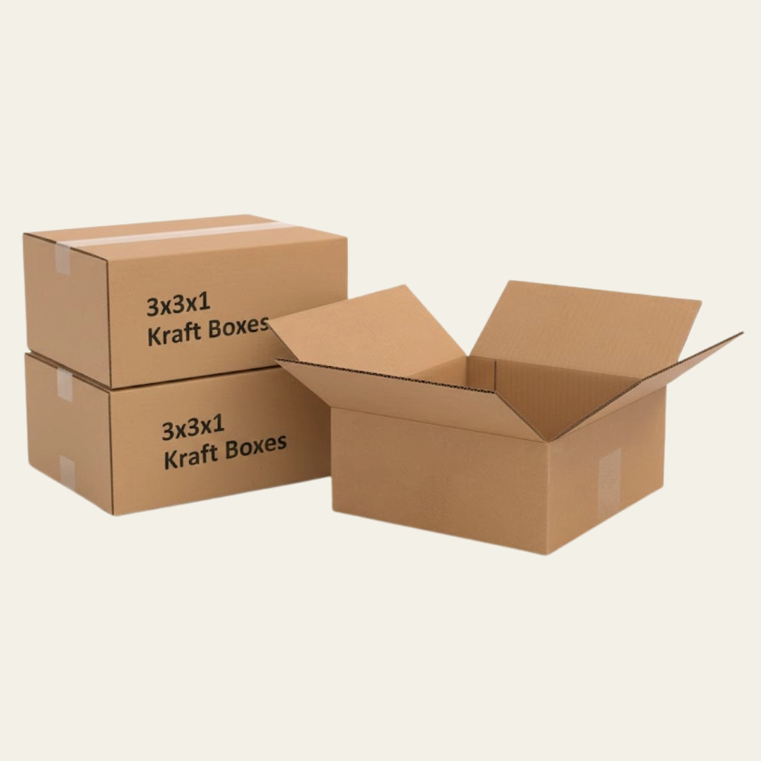 3x3x1 Kraft Boxes - Hot Custom Boxes