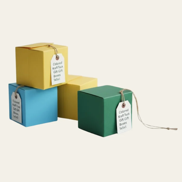 Colored Kraft Tuck Gift Boxes 5x5x5 - Hot Custom Boxes