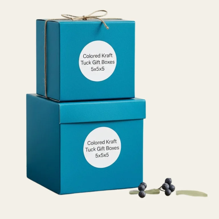Colored Kraft Tuck Gift Boxes 5x5x5 - Hot Custom Boxes